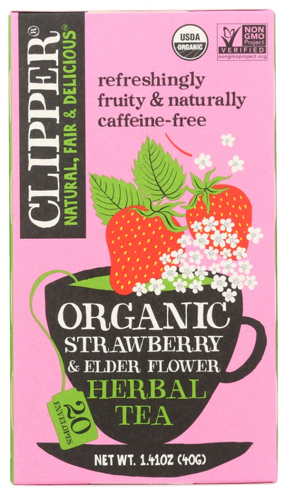 CLIPPER: Organic Strawberry Elderflower Herbal Tea, 1.41 oz