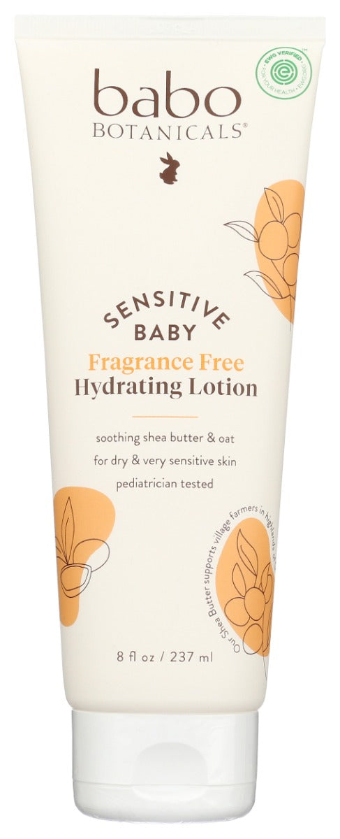 Meet the moisture your baby's skin is missing. Created to comfort and soothe dry and sensitive skin, this gentle fragrance-free baby lotion is made with plant-based ingredients including oat, nourishing shea butter and jojoba oil. This hydrating formula is EWG Verified® to ensure the highest level of safety and quality for daily use even on the most delicate skin. Lightweight and non-greasy, this gentle baby lotion will leave skin nourished and comfortable all day and all night.