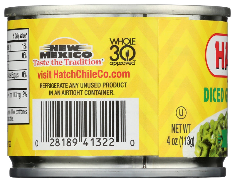 HATCH: Diced Green Chiles Mild, 4 oz