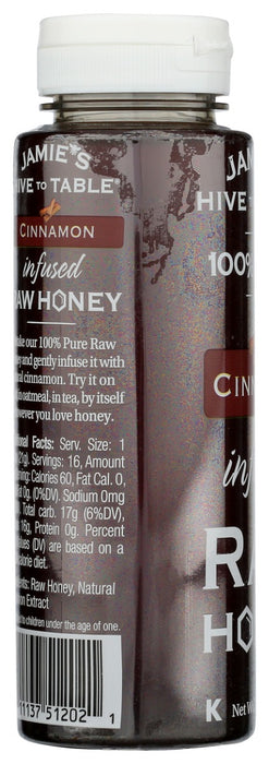HIVE TO TABLE HONEY FARMS: Cinnamon Infused Raw Honey, 12 oz