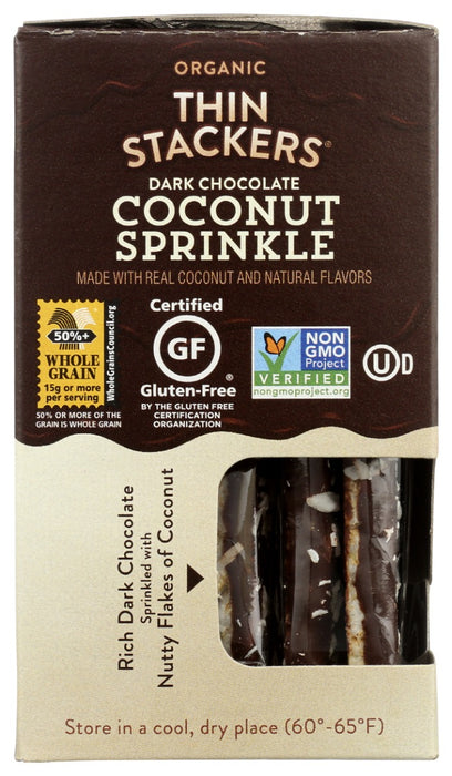 LUNDBERG: Organic Chocolate Thin Stackers Coconut Sprinkle, 3.4 oz