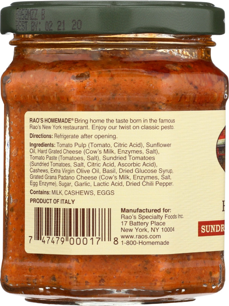 RAOS: Homemade Sun Dried Tomato Pesto, 6.7 oz