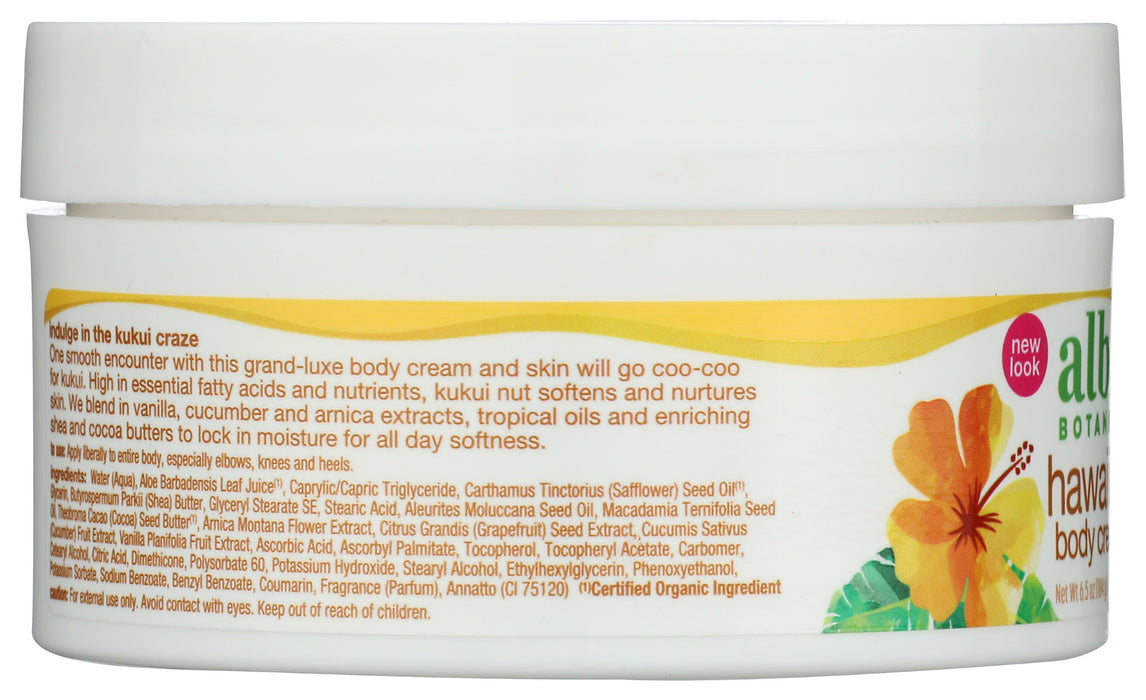 ALBA BOTANICA: Hawaiian Deep Moisturizing Body Cream Kukui Nut, 6.5 oz