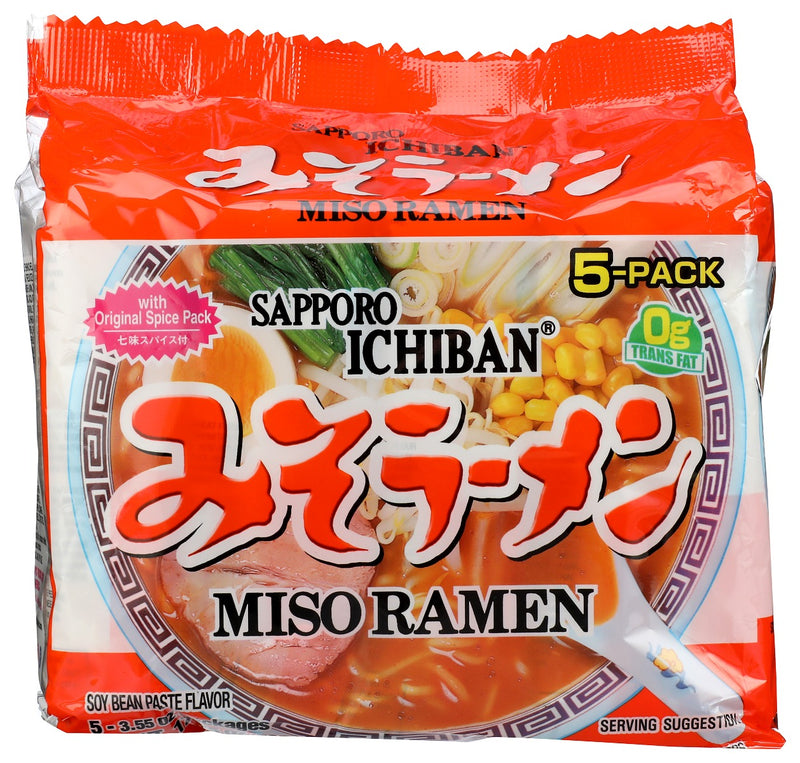 SAPPORO: Ichiban Miso Ramen 5Pk, 17.5 oz