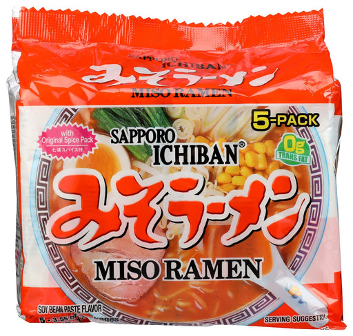 SAPPORO: Ichiban Miso Ramen 5Pk, 17.5 oz