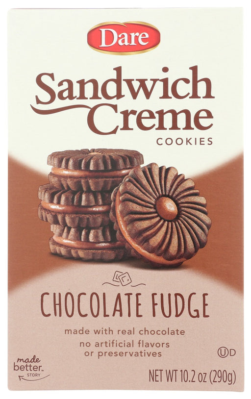 Satisfying crunchy cookie with melt-in-your-mouth creme filling. Perfect for snacking, sharing and entertaining. Made with real chocolate, no artificial flavors or preservatives. Certified plant based.