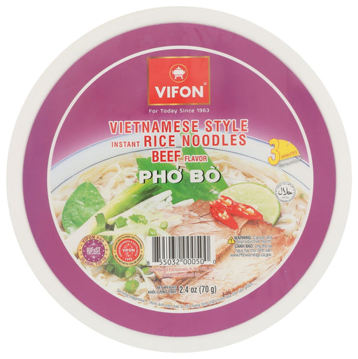VIFON: Vietnamese Style Instant Rice Noodles Beef Flavour Pho, 2.4 oz