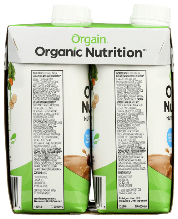 ORGAIN: Organic Nutrition Shake Iced Cafe Mocha 4Pk, 44 fo