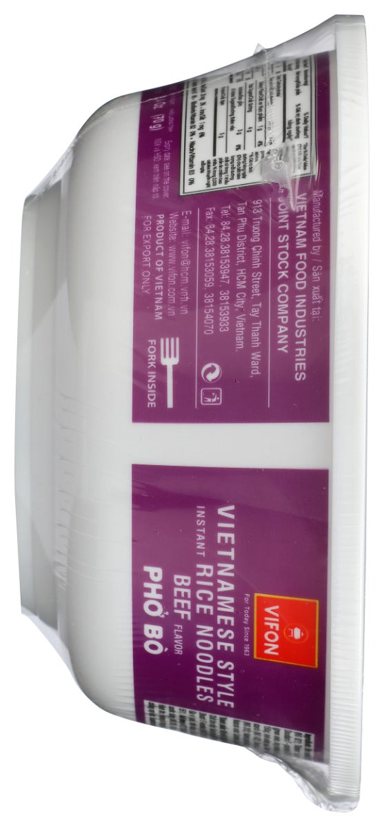 VIFON: Vietnamese Style Instant Rice Noodles Beef Flavour Pho, 2.4 oz