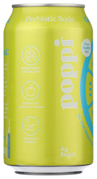 POPPI: Ginger Lime Prebiotic Soda, 12 fo