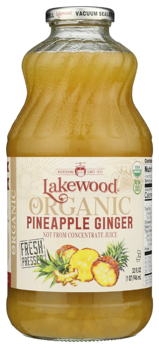 LAKEWOOD: Organic Pineapple Ginger Juice, 32 fo