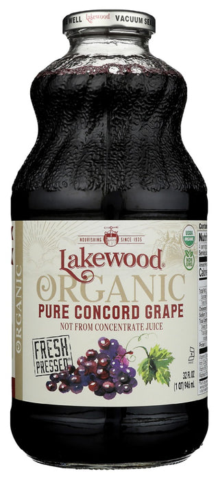 Discover the deep, vibrant flavors of Lakewood Organic Concord Grape Juice where each 32-ounce bottle captures the essence of 3 lbs. of organic concord grapes. Offered in both 2-pack and 6-pack options, this juice is a celebration of nature's bounty, crafted for those who appreciate the finer things in life.  