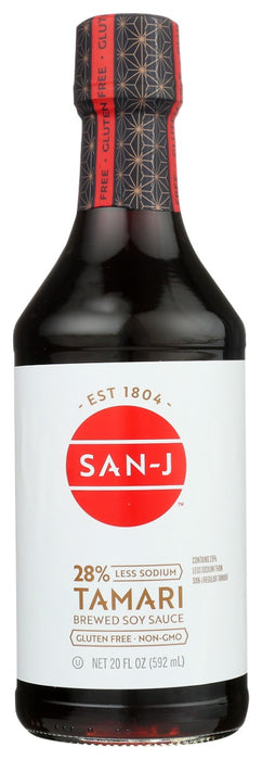 Use San-J Tamari as a marinade and in stir-fry dishes or simply dip your sushi, seafood, veggies, or appetizers in this flavorful, gluten-free soy sauce. Add Tamari to soups, gravies, sauces, and casseroles to enhance flavors. Reduce sodium intake and enjoy the full flavor of your dish by adding 1 tsp. Gluten Free Reduced Sodium Tamari (237 mg sodium) instead of 1/2 tsp. salt (590 mg sodium). San-J Tamari 28% Less Sodium has a richer and more complex flavor than typical less sodium soy sauces.