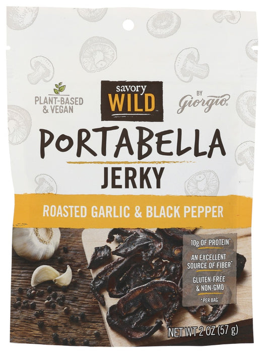 Combine that with the ultra-umami taste of Portabella mushrooms and our Roasted Garlic &amp; Black Pepper Jerky is brimming with mouthwatering flavor. Need we say more?