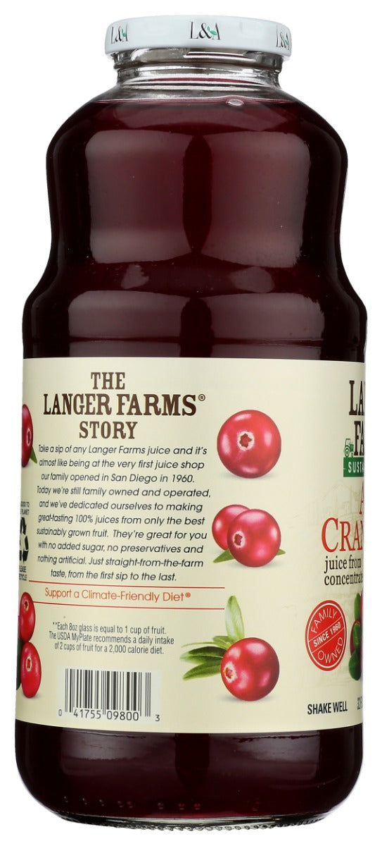 L & A JUICE: All Cranberry Juice, 32 fo