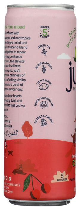 JUNI: Cherry Lime Sparkling Tea with Adaptogens, 12 fo
