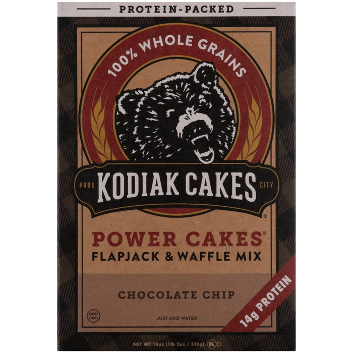 KODIAK: Flapjack and Waffle Mix Power Cakes Chocolate Chip, 18 oz