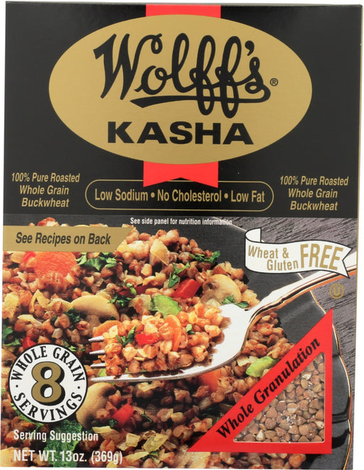 Wolff's Kasha is a delicious pantry staple made with 100% stone-ground buckwheat and passed down through generations! Its nutty, bold and delicious flavor comes from dry roasting hearty buckwheat groats.
Kasha can be steamed, boiled or baked. Add kasha to any meal to enjoy its textured flavor. Plus, it's easy to cook and ready in 10 minutes!
