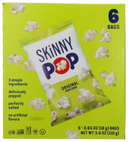 SKINNY POP: Original Popcorn 6Pack, 3.9 oz