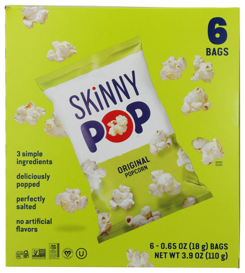 SKINNY POP: Original Popcorn 6Pack, 3.9 oz