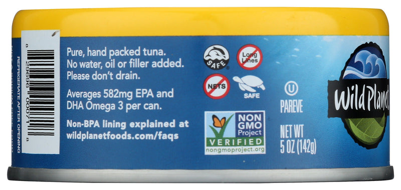 WILD PLANET: Skipjack Wild Tuna No Salt Added, 5 oz