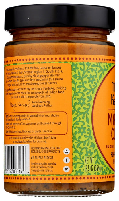 MAYA KAIMAL: Madras Curry Indian Simmer Sauce, 12.5 oz