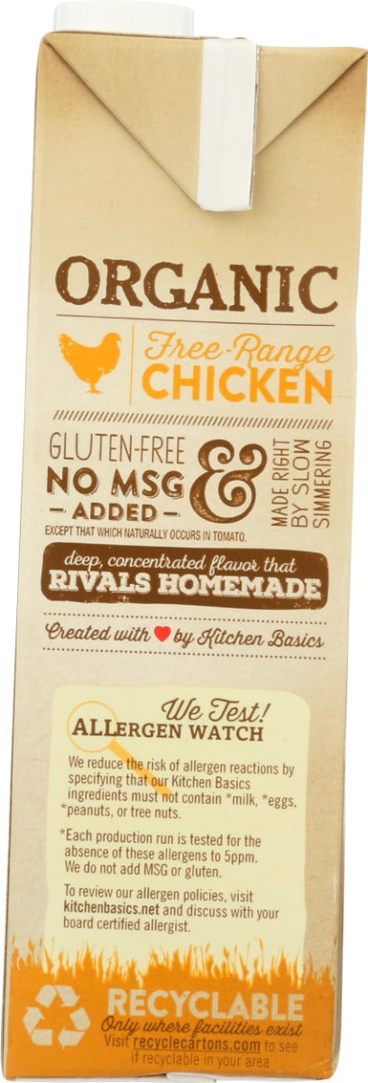 KITCHEN BASICS: Organic Free Range Chicken Stock, 32 oz