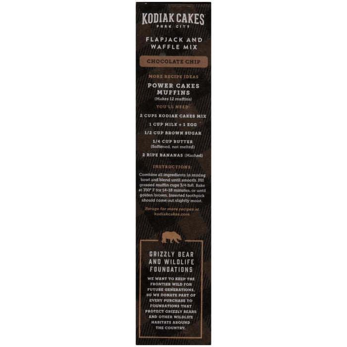 KODIAK: Flapjack and Waffle Mix Power Cakes Chocolate Chip, 18 oz