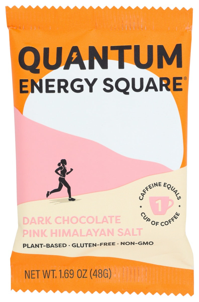QUANTUM ENERGY SQUARES: Bar Dark Chocolate Pink Himalayan Salt, 1.69 OZ
