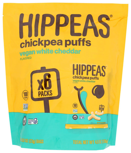 HIPPEAS: Vegan White Cheddar Puffs 6Pack, 0.8 oz