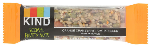 KIND: Seeds Fruit And Nuts Snack Bar Orange Cranberry Pumpkin Seed, 1.4 oz