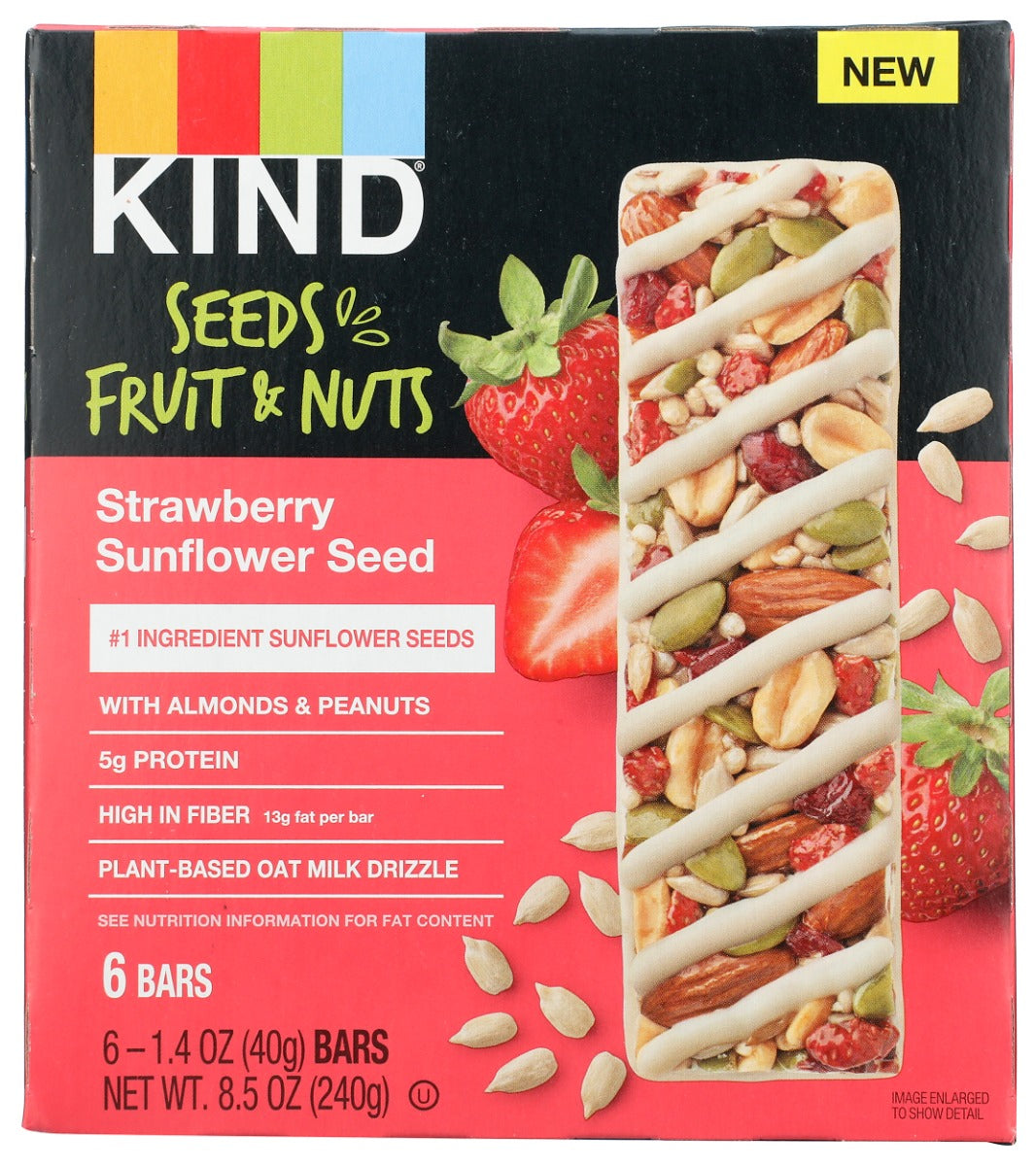 strawberry seeds nutrition KIND: Seeds Fruit And Nuts Snack Bar Strawberry Sunflower Seed 6 Bars, 8.5  oz — No Brand For Less