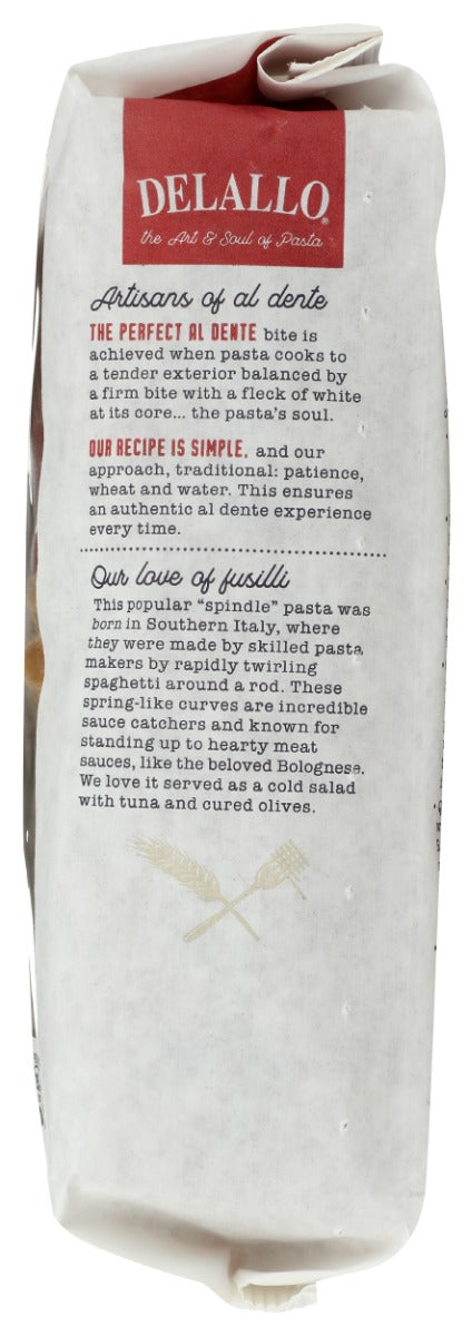 DELALLO: Organic Whole Wheat Fusilli Pasta No.27, 16 oz