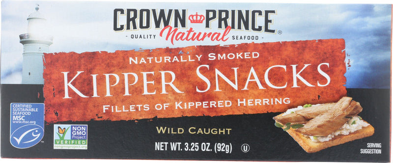 Kipper Snacks are a traditional European food dating back as far as the fourteenth century. The method of preparation demands the use of only the finest fillets of herring. Crown Prince only sources kipper snacks that are naturally smoked over hardwood chips. Delicious in flavor, just one can of these Kipper Snacks provides one-third of the recommended daily allowance of protein. Try them in salads, casseroles or sandwiches.