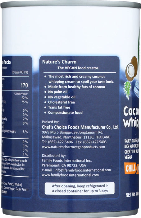 NATCHARM: Whipping Coconut Cream, 15 oz