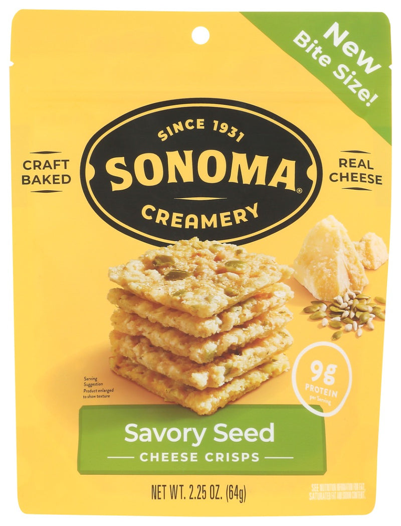 Sonoma Creamery Cheese Crisps are Baked, Never Fried and Naturally Lactose Free.