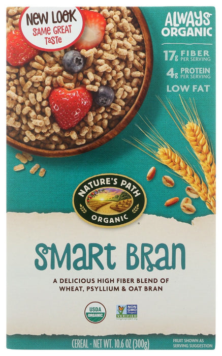 Toasted little heart-healthy nuggets packed with an impressive 13 grams of organic fiber per serving, blended from psyllium, oat bran, and wheat bran. Sugar and salt added with a light touch. Check out our SmartBran recipe pamphlet for more ways to add fiber to your diet.