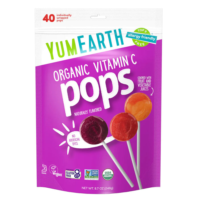 YUMEARTH: Organics, Organic Vitamin C Pops 40+ Pops, 8.5 oz