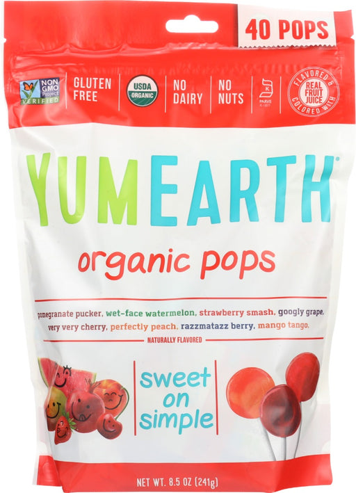YumEarth was born out of our commitment to feed our families a diet rich in delicious healthful foods that are free of chemicals. YumEarth tastes much better because we choose real fruit extracts and planet friendly ingredients grown on sustainable family farms to sweeten our lives and yours.
Flavors: Pomegranate Pucker, Wet-Face Watermelon, Strawberry Smash, Googly Grape, Very Very Cherry, Perfectly Peach, Razzmatazz Berry, Mango Tango