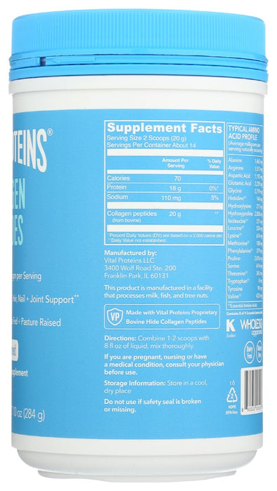 VITAL PROTEINS: Unflavored Original Collagen Peptides, 10 oz