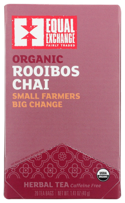EQUAL EXCHANGE: Tea Rooibos Chai Organic, 20 BG
