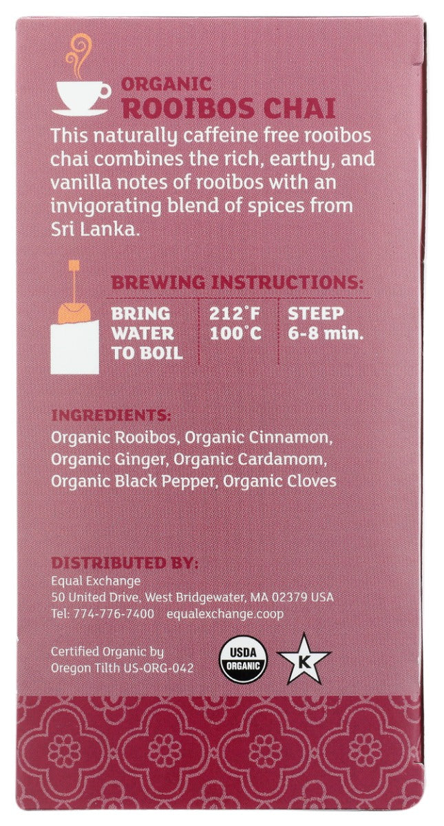 EQUAL EXCHANGE: Tea Rooibos Chai Organic, 20 BG