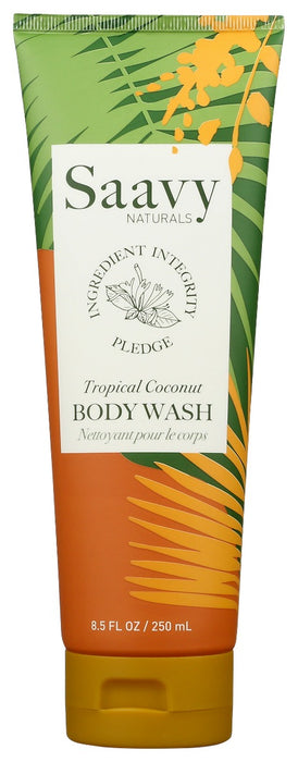 SAAVY NATURALS: Wash Body Tropical Coconut, 8.5 fo