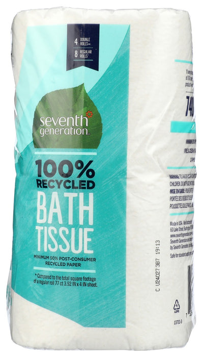 SEVENTH GENERATION: Bath Tissue 2 ply Pack of 4, 1 ea