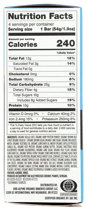DAVES KILLER BREAD: Blueberry Almond Butter Organic Protein Bars, 7.6 oz