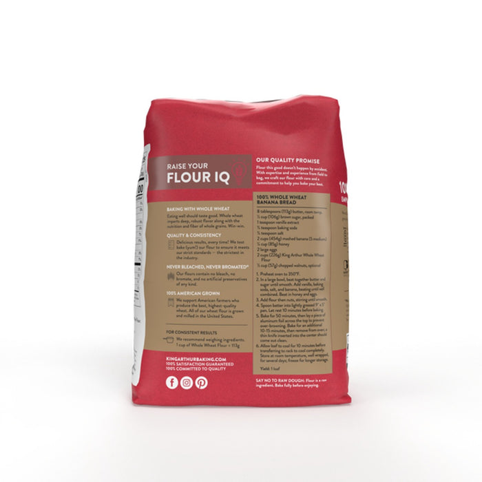 KING ARTHUR: 100 Percent Whole Wheat Flour, 5 lb