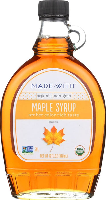 MADE WITH: Syrup Maple Grade A Amber Organic, 12 fo