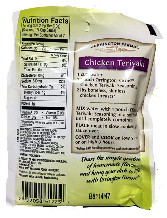 ORRINGTON FARMS: Chicken Teriyaki Slow Cooker Seasoning, 2.5 oz