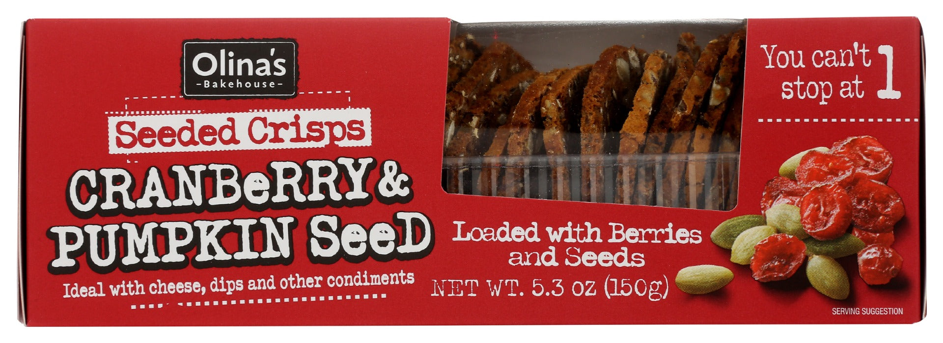 OLINAS BAKEHOUSE: Cranberry & Pumpkin Seed Seeded Crisps, 5.3 oz