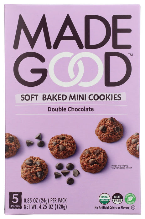 MADEGOOD: Double Chocolate Soft Baked Mini Cookies 5ct, 4.25 oz